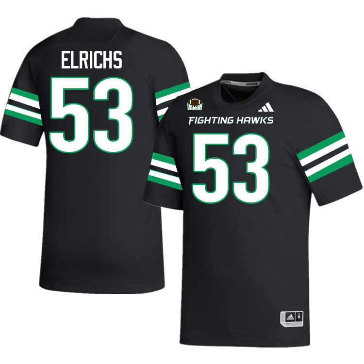 North Dakota Fighting Hawks #53 C.J. Elrichs College Football Jerseys,Uniforms-Black